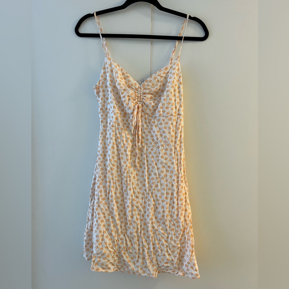 LA Hearts mini dress. Size small. White with orange / peach flowers.